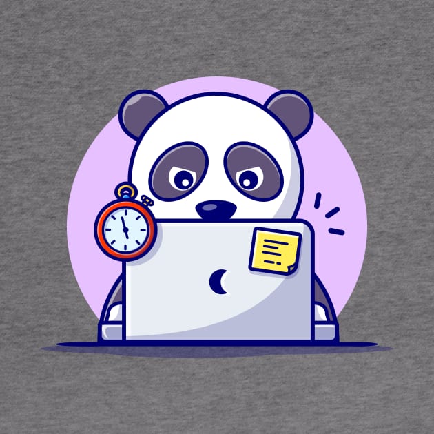 Cute Panda Operating Laptop by Catalyst Labs